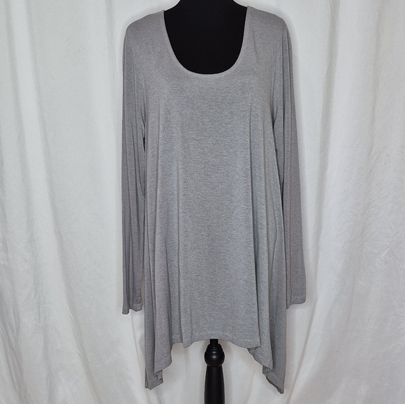 Bryn Walker Light Gray Shark Bite Tunic - Size L - Picture 2 of 10